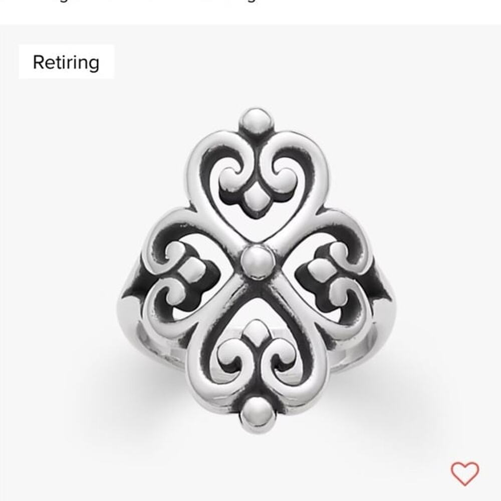James Avery Sterling Silver Adorned Hearts Ring Size 9